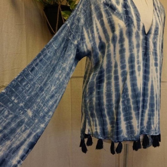 Jachs Girlfriend Boho tassel long sleeve blouse small - Picture 3 of 7